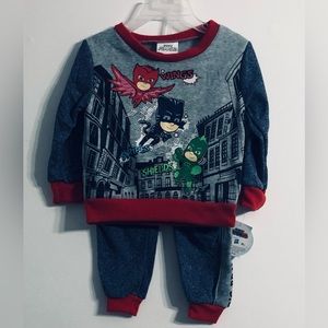 PJMask Boy’s 2pcs set sweatshirt and Jogger brave strong Heroic graphic blue.18M